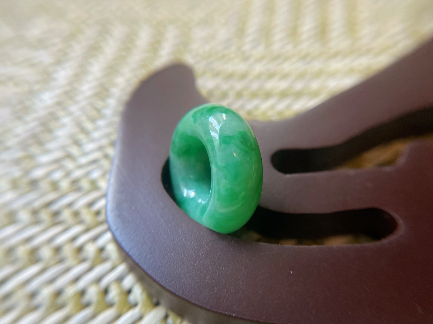 Green Jadeite Donut Pendant