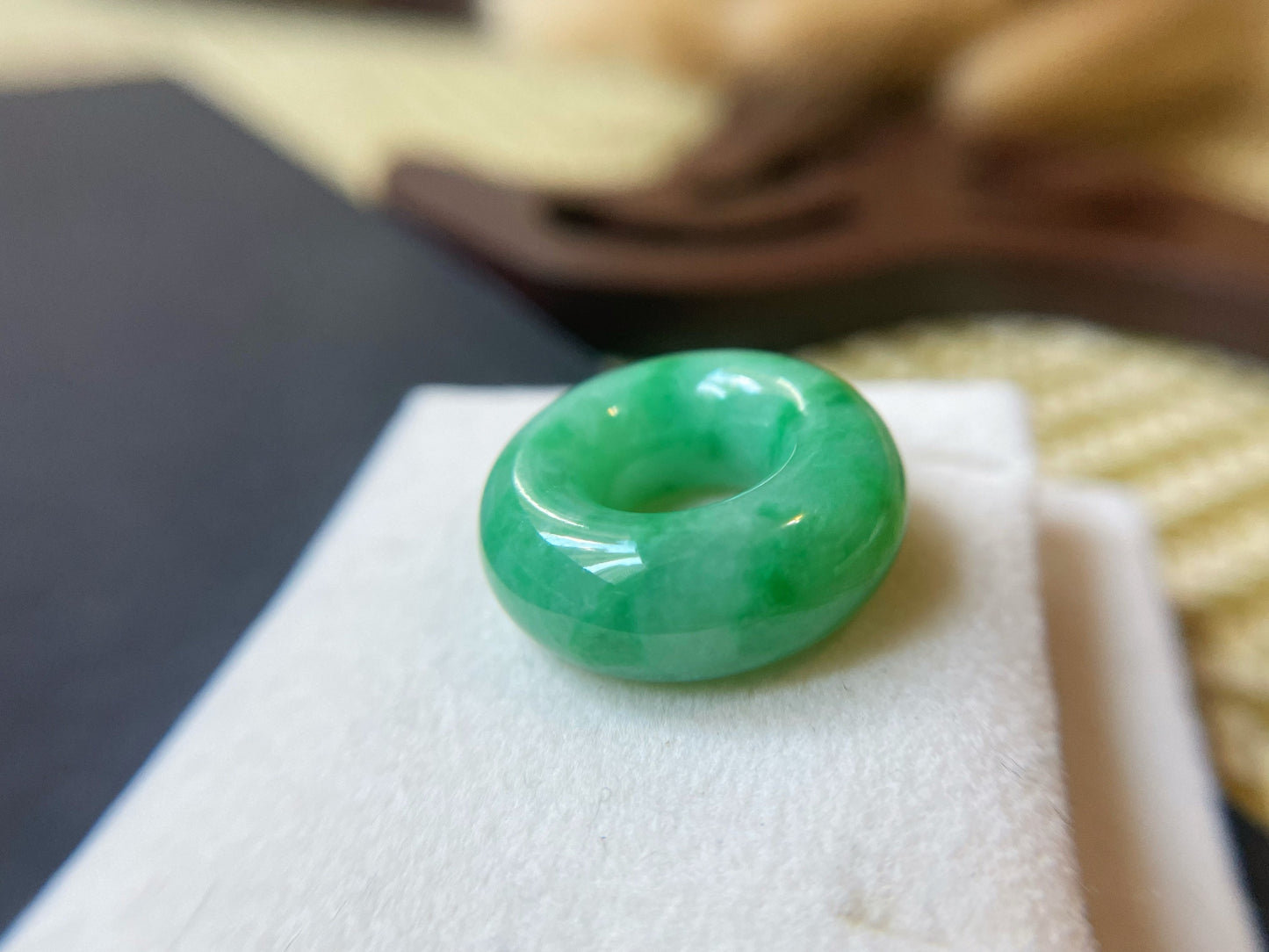 Green Jadeite Donut Pendant