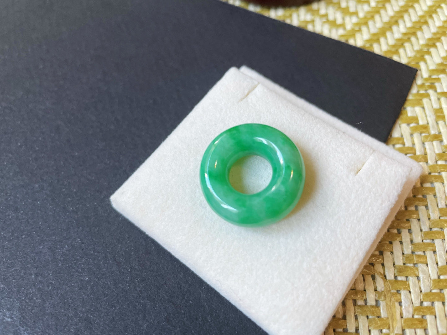 Green Jadeite Donut Pendant