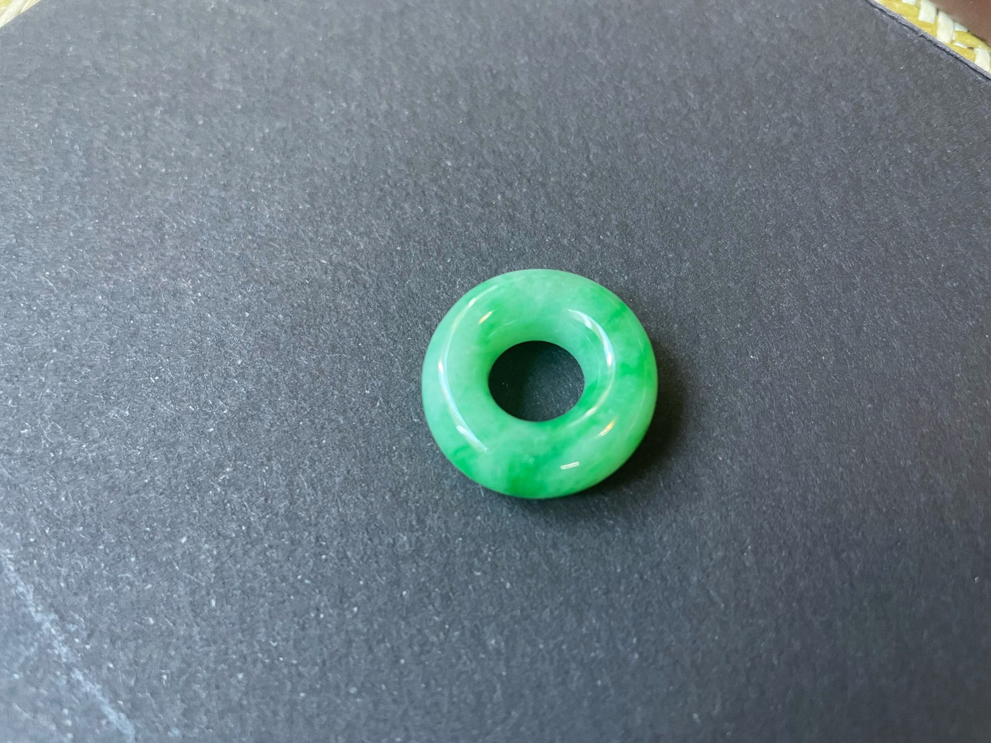 Green Jadeite Donut Pendant