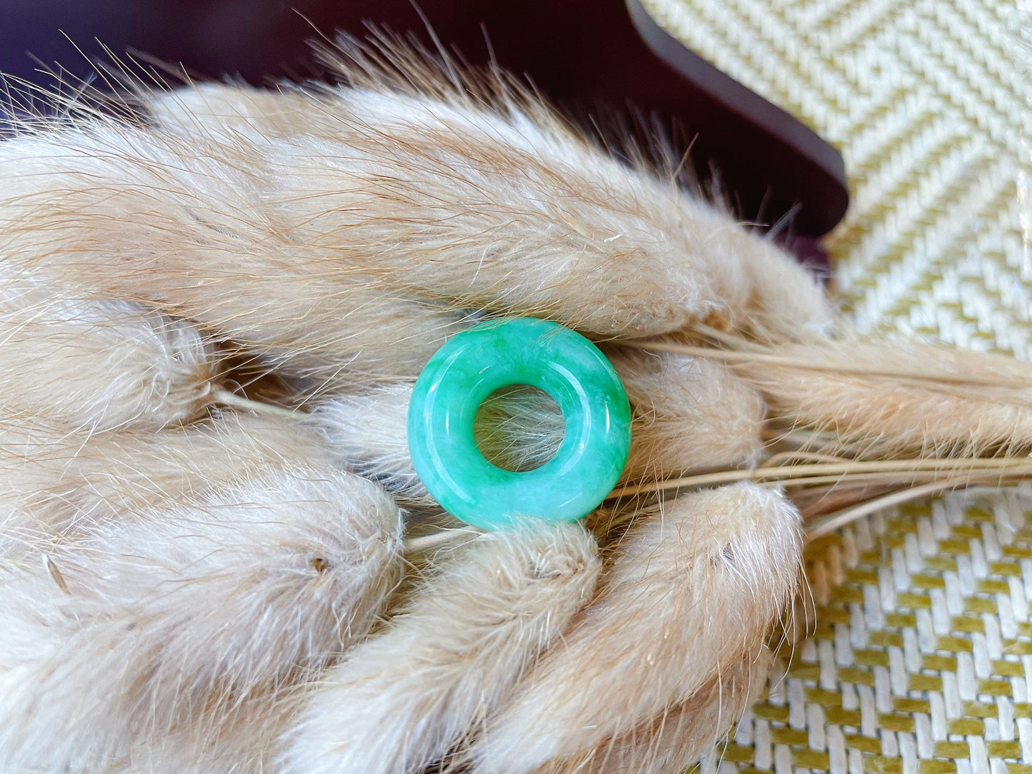 Green Jadeite Donut Pendant