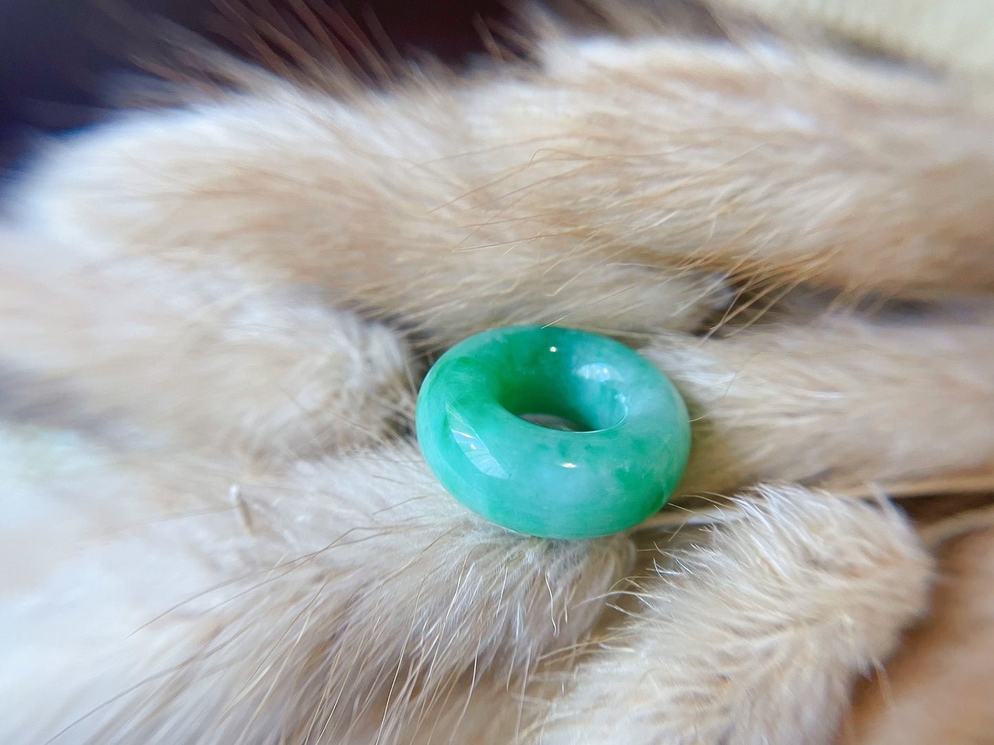 Green Jadeite Donut Pendant