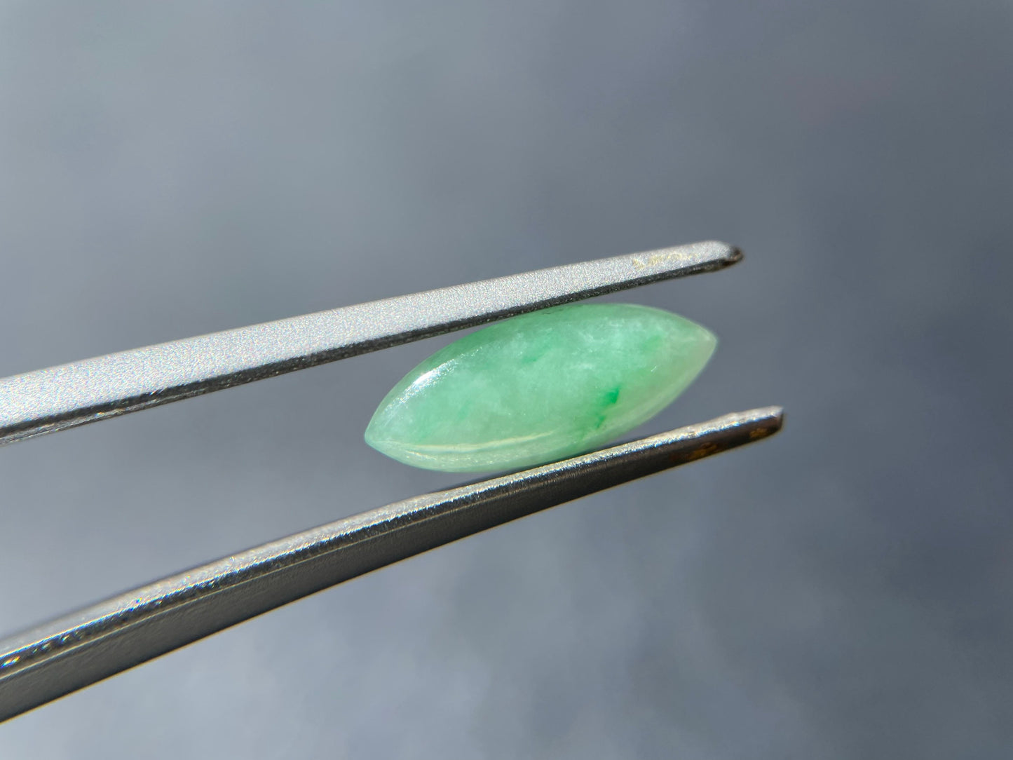 Bright Green Marquise Cut Jadeite Cabochon