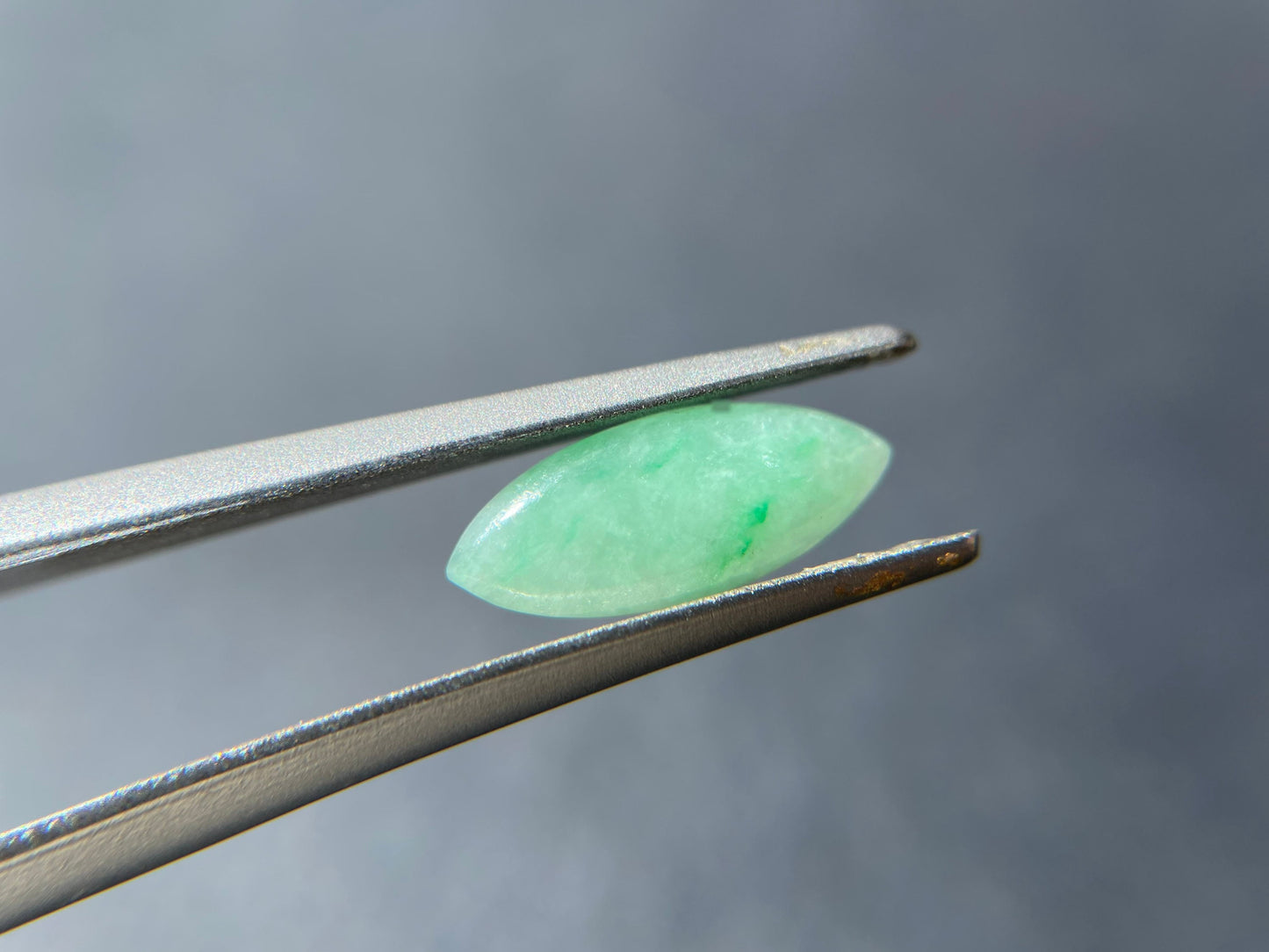 Bright Green Marquise Cut Jadeite Cabochon