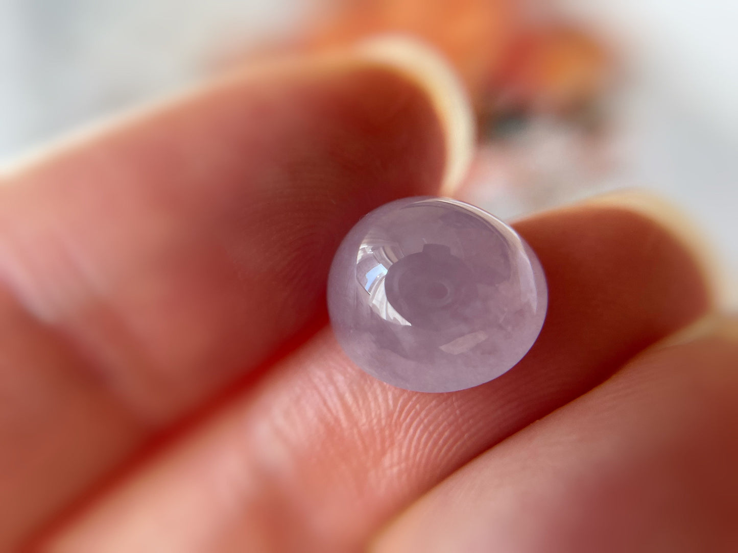 Lavender Icy Jadeite Cabochon