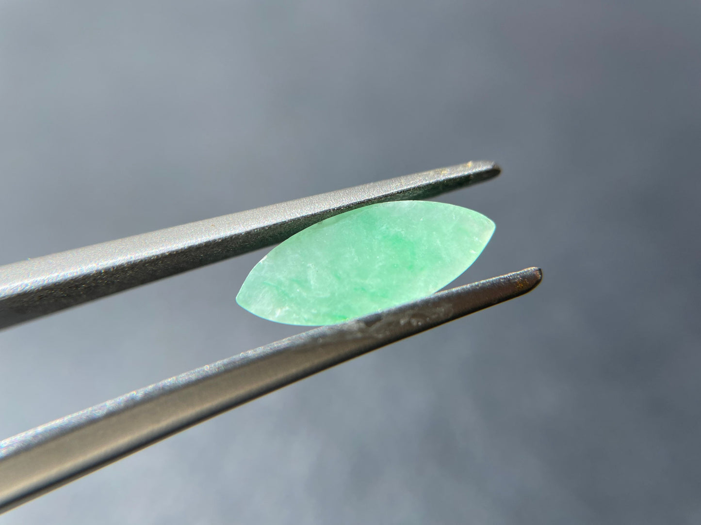 Bright Green Marquise Cut Jadeite Cabochon