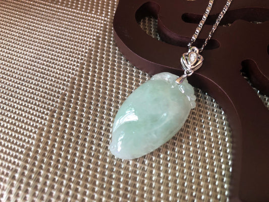 Milky Green Heart Shape Jadeite Pendant