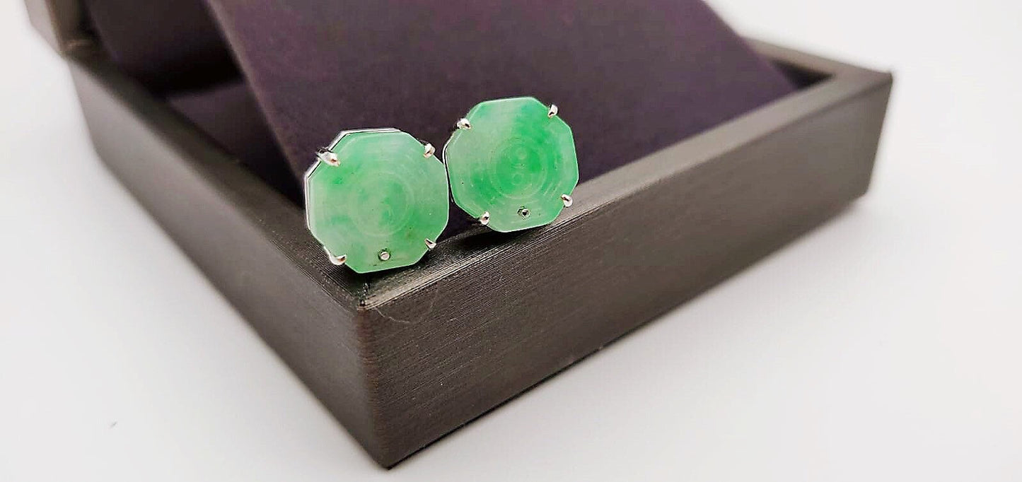 Vivid Green Jadeite Earrings