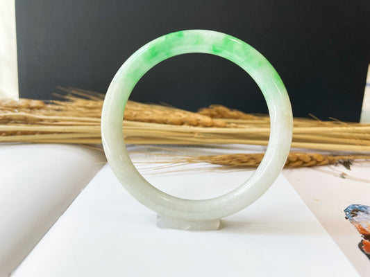 Vivid Green Jade Bangle - 55.6 mm