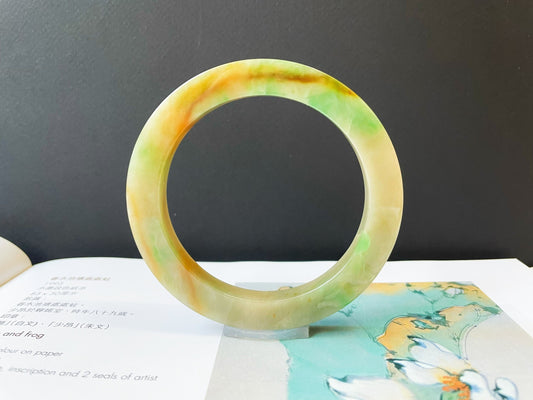 Rare Tri-color Jade Bangle - 60.9 mm