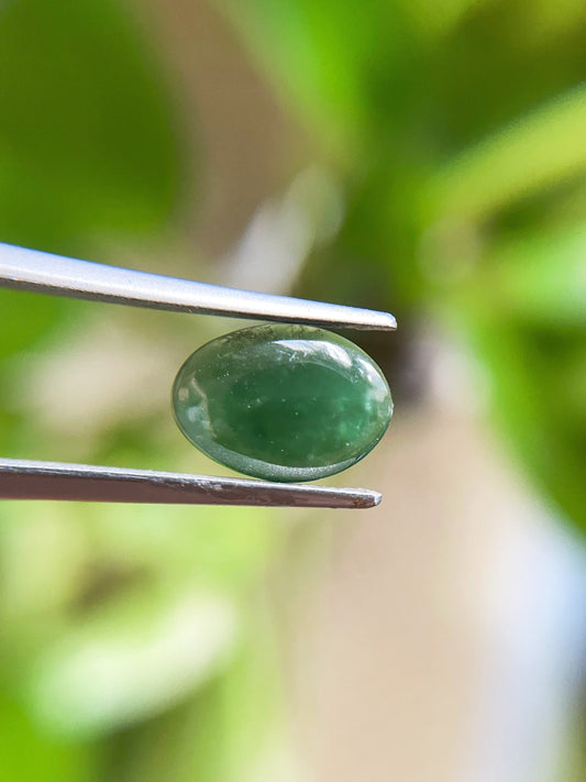 Mossy Green Jadeite Cabochon Loose Gemstone