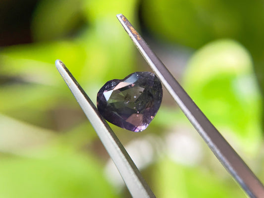 Natural Myanmar Purplish Grey Heart Shape Spinel Gemstone