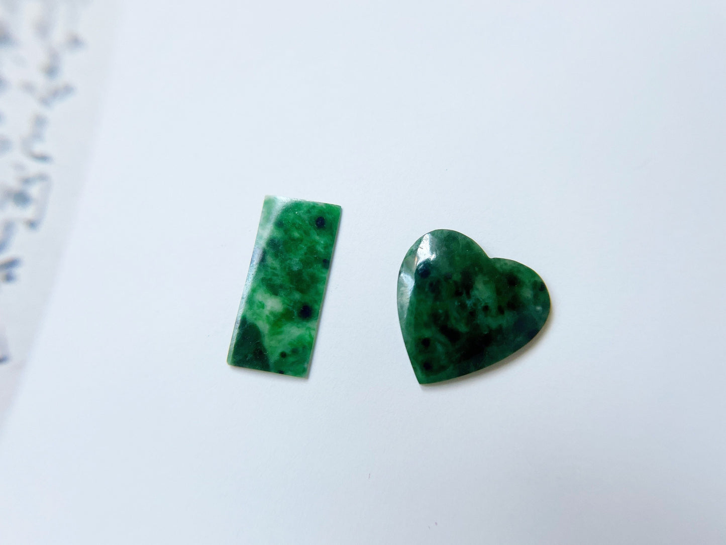 Intense Green Jadeite Heart Shape Rectangular Shape Gemstone