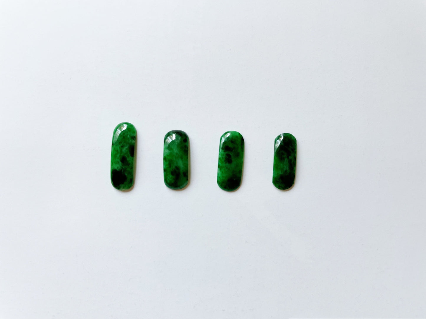 Vivid Green Saddle Cut Jadeite Gemstones