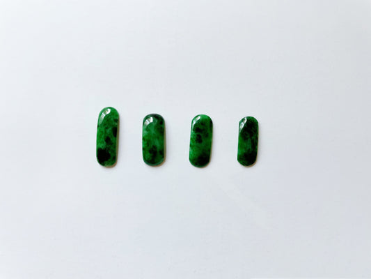 Vivid Green Saddle Cut Jadeite Gemstones