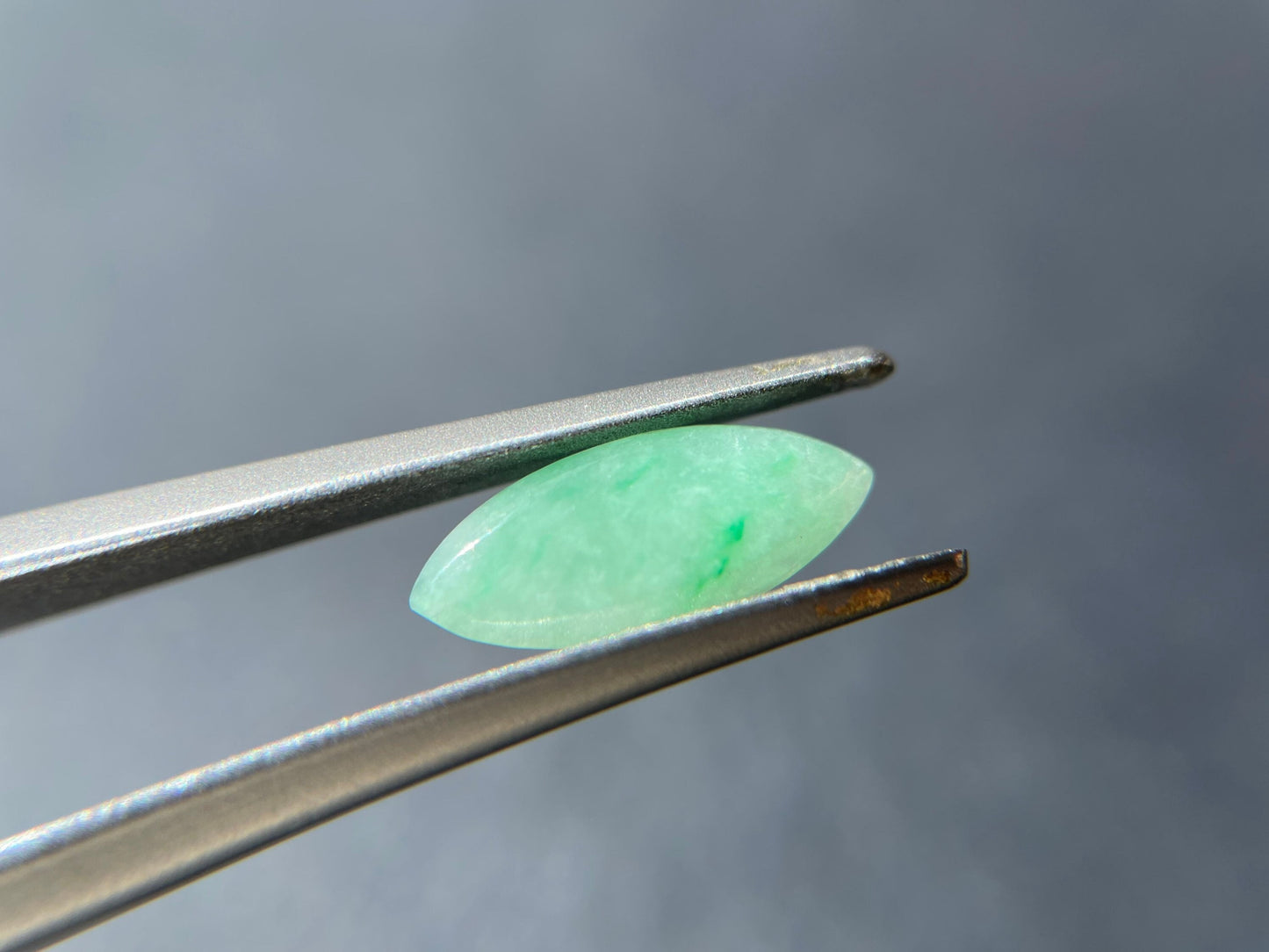 Bright Green Marquise Cut Jadeite Cabochon