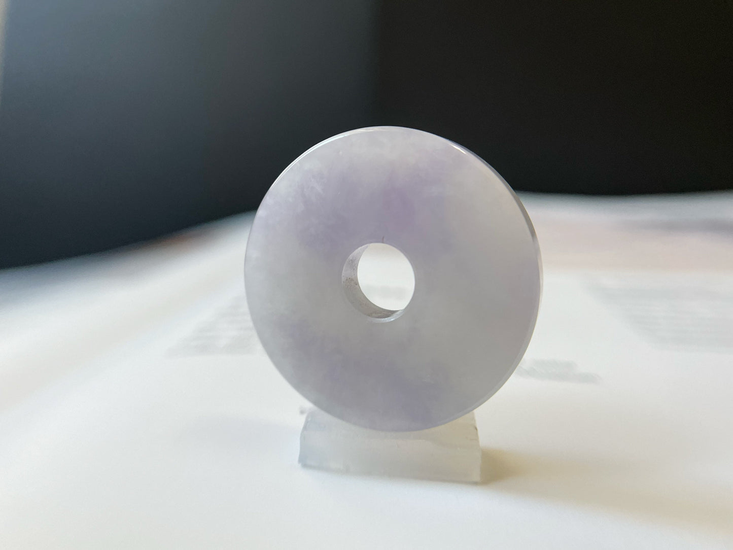 Natural Lavender Icy Jade Donut Loose Stone