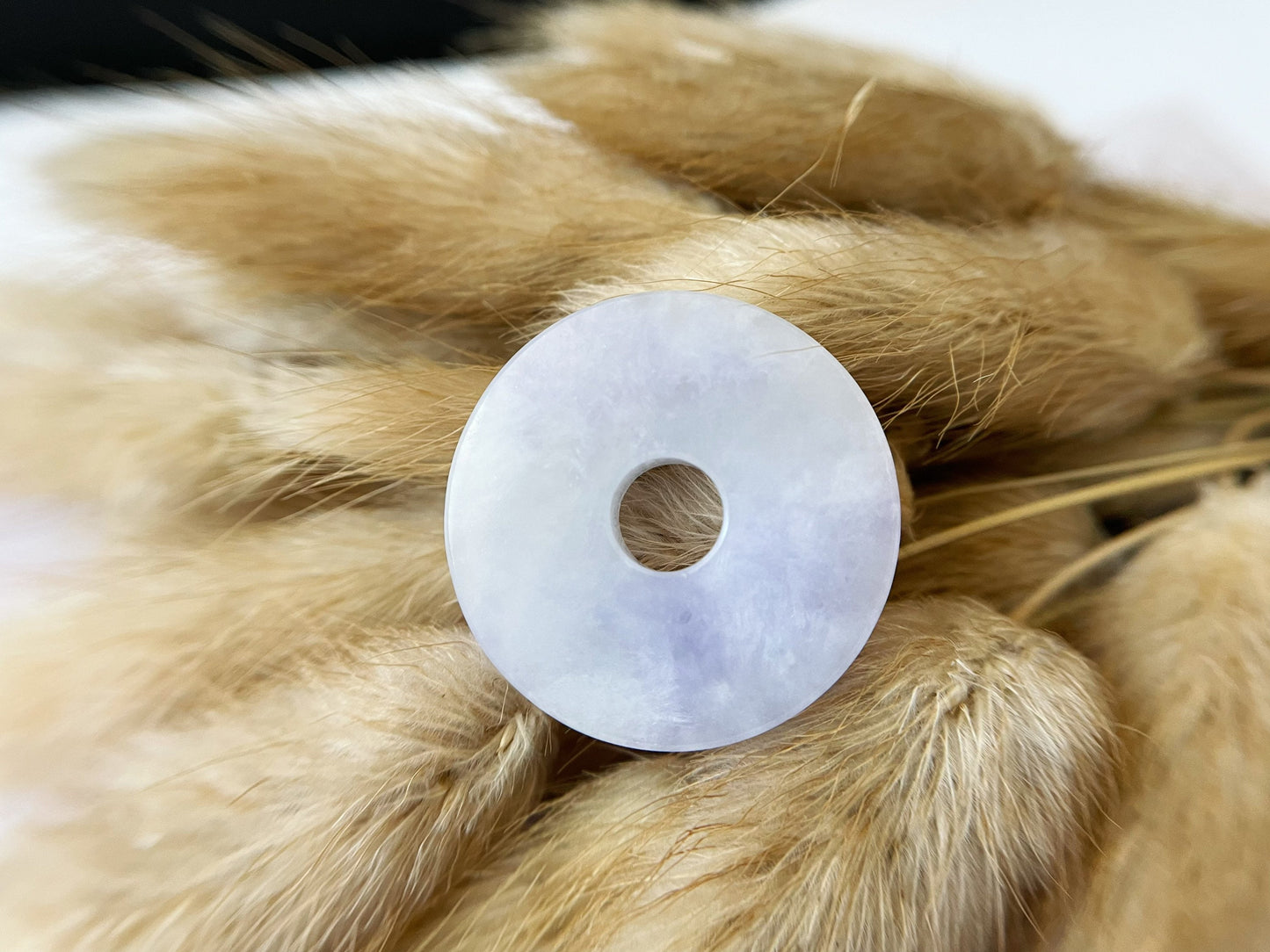 Natural Lavender Icy Jade Donut Loose Stone