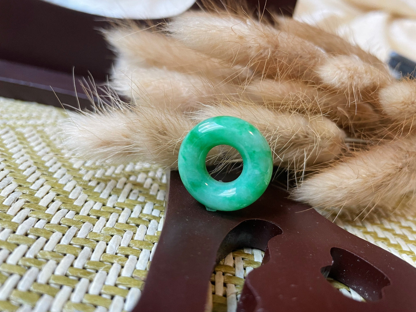 Green Jadeite Donut Pendant