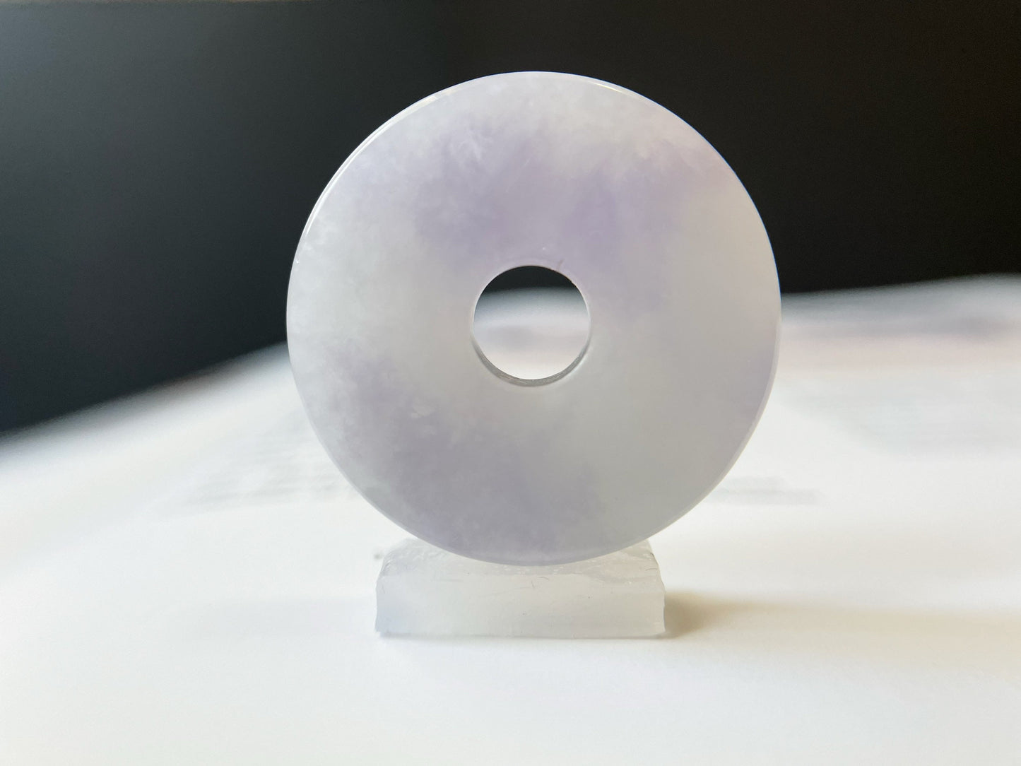 Natural Lavender Icy Jade Donut Loose Stone