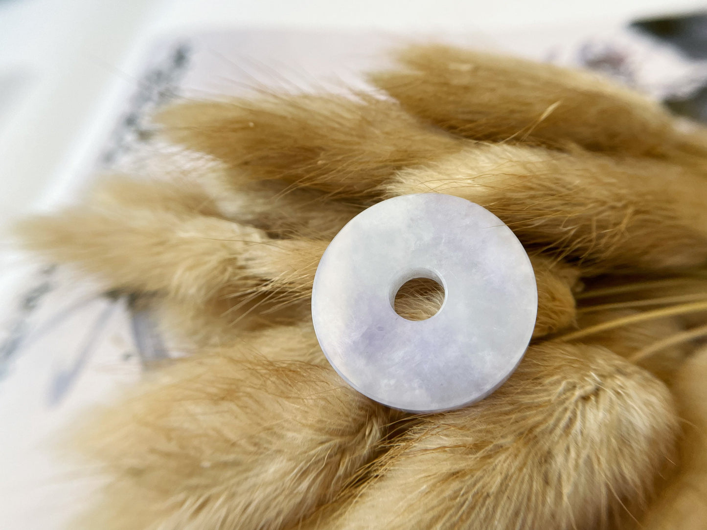 Natural Lavender Icy Jade Donut Loose Stone