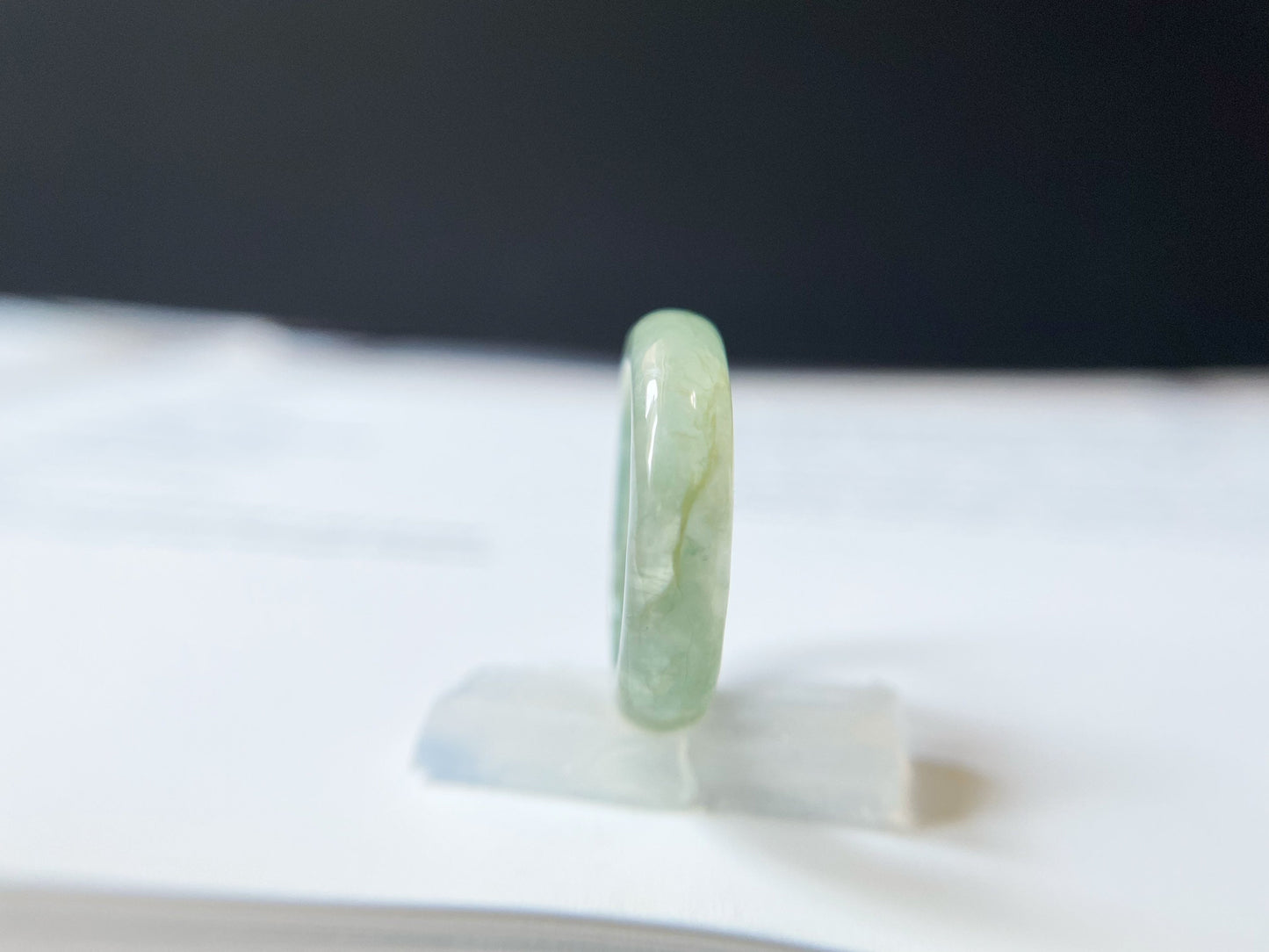 Icy Type Green Jadeite Ring Band - 162mm