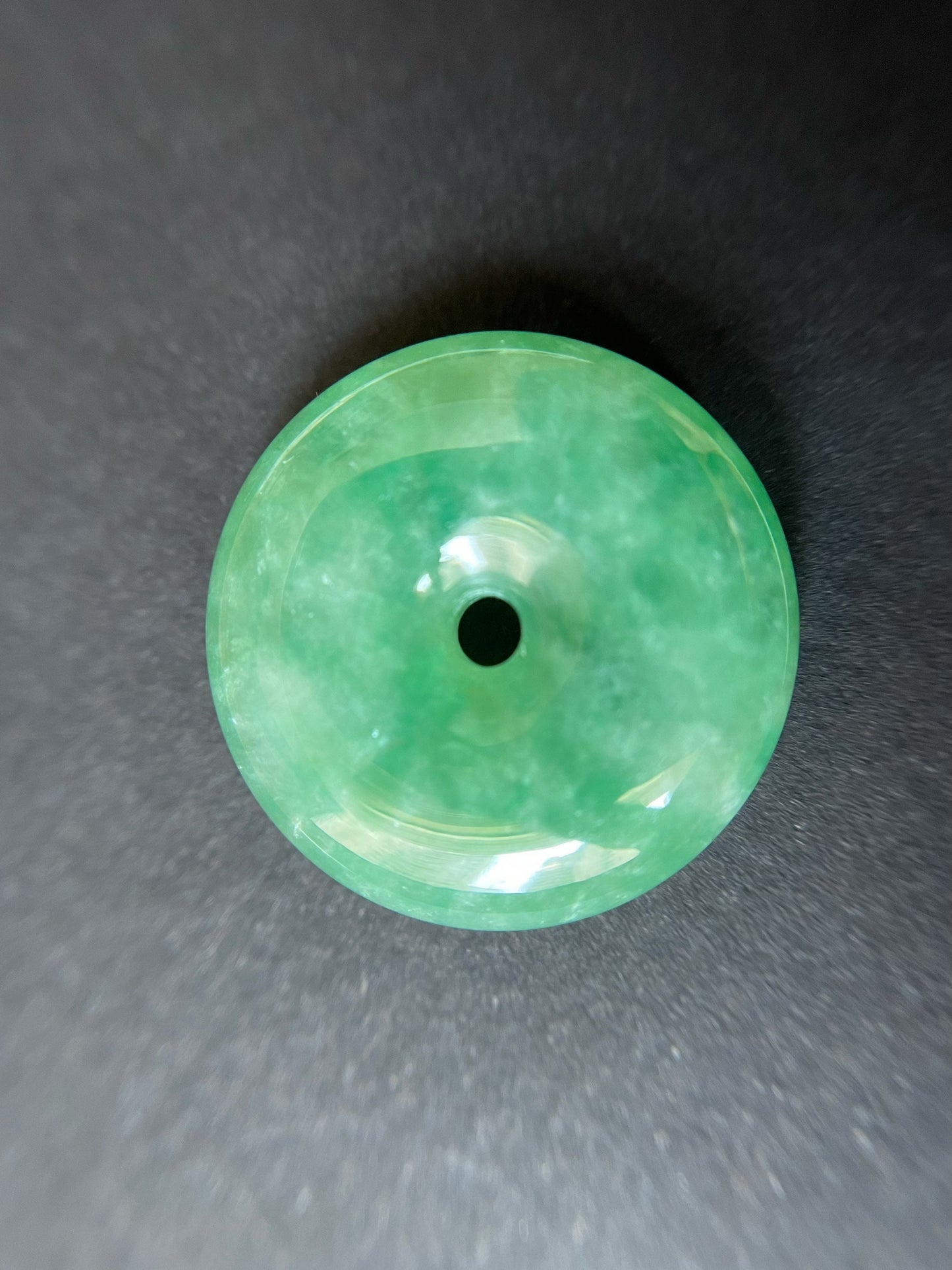 Icy Type Vivid Green Jadeite Donut Pendant