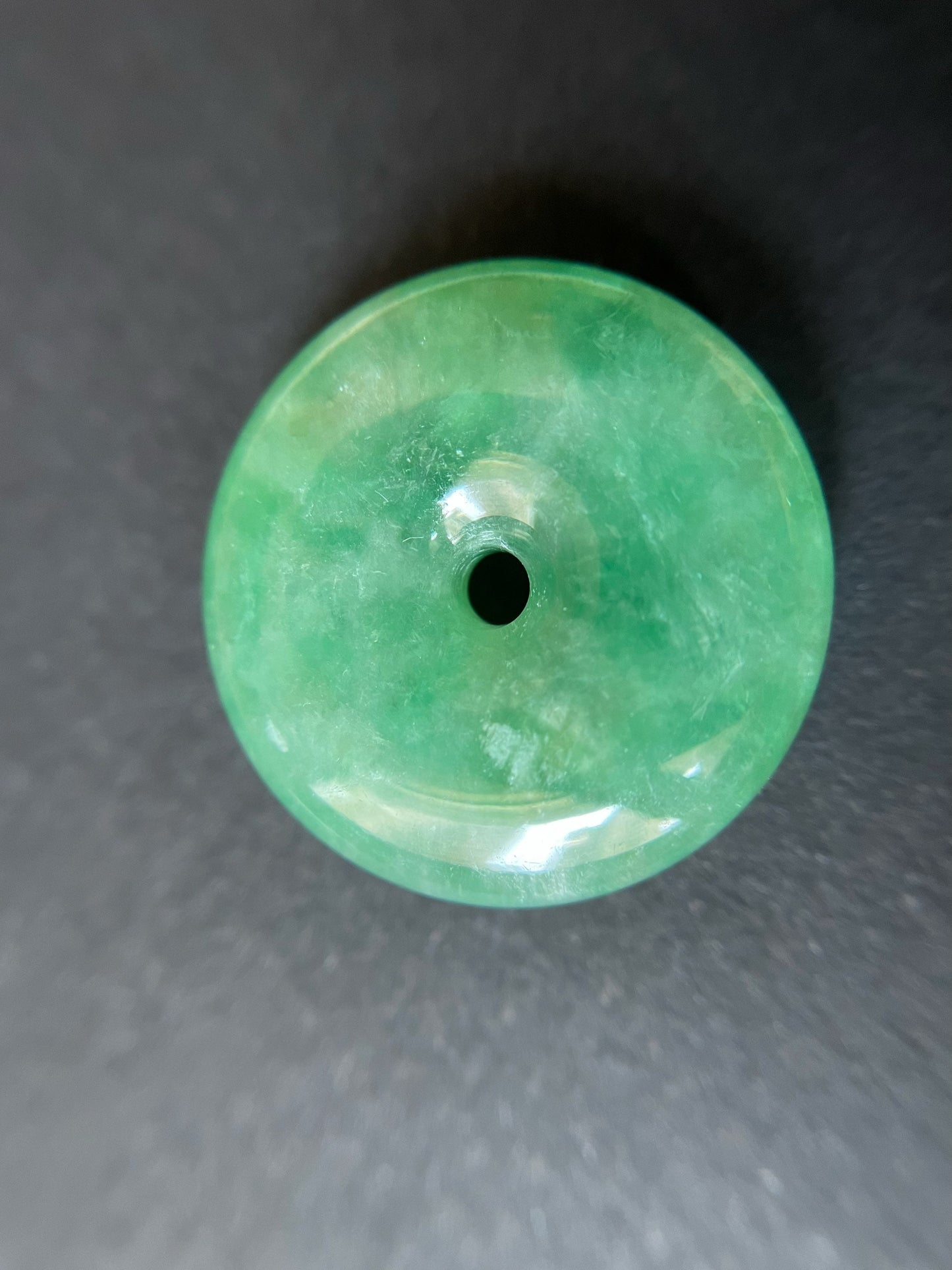 Icy Type Vivid Green Jadeite Donut Pendant