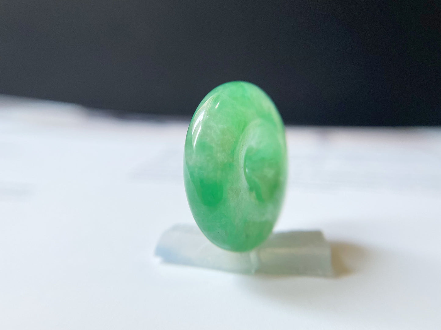 Icy Type Vivid Green Jadeite Donut Pendant