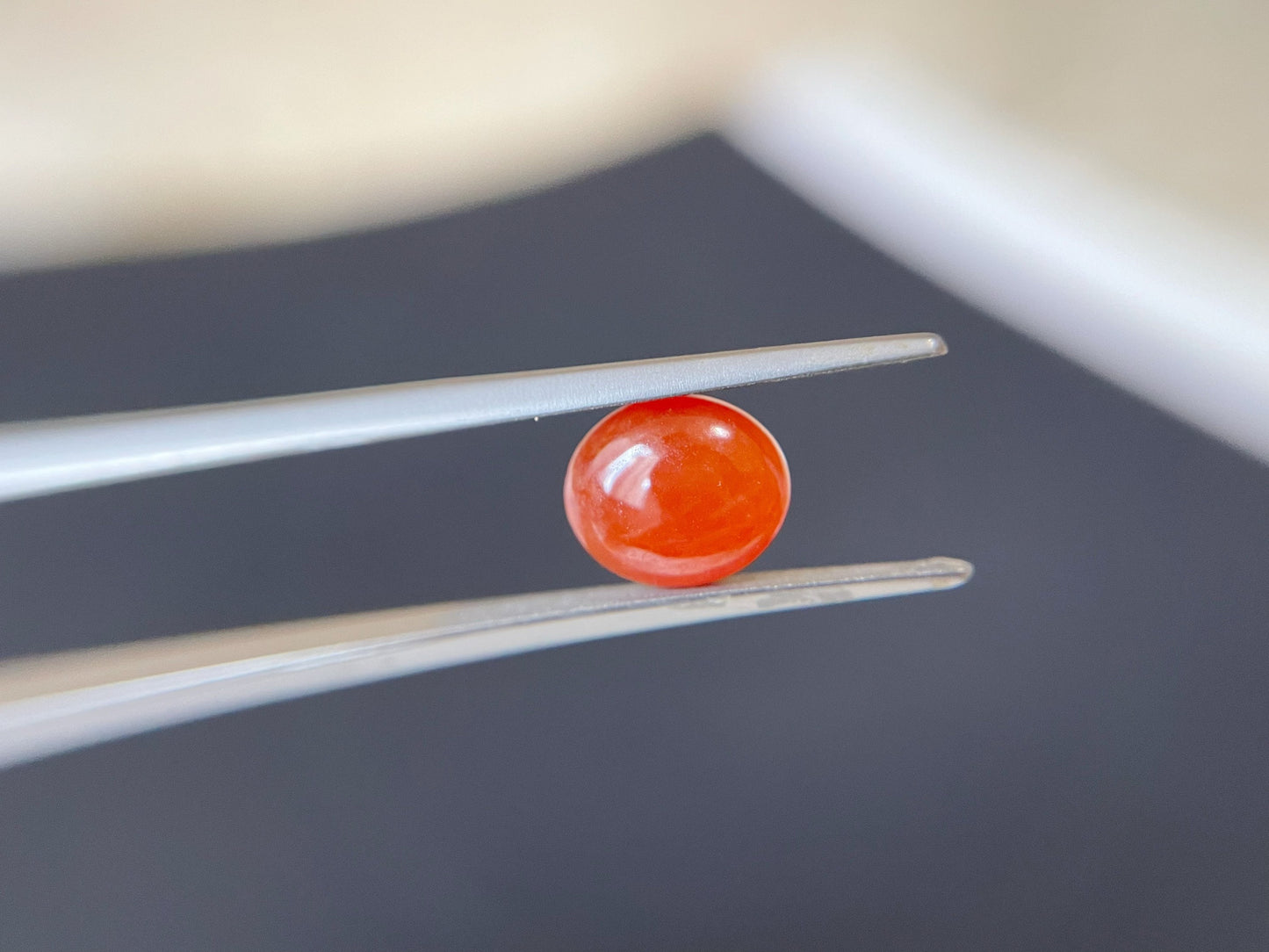 Brick Red Icy Jadeite Cabochon