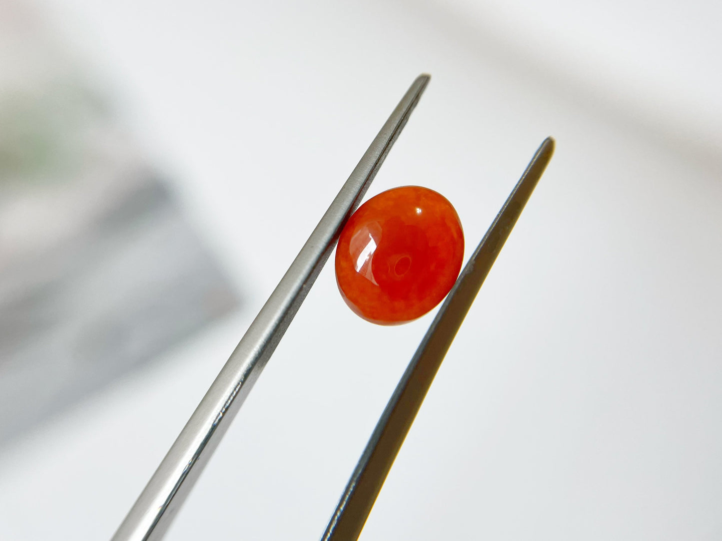 Brick Red Icy Jadeite Cabochon