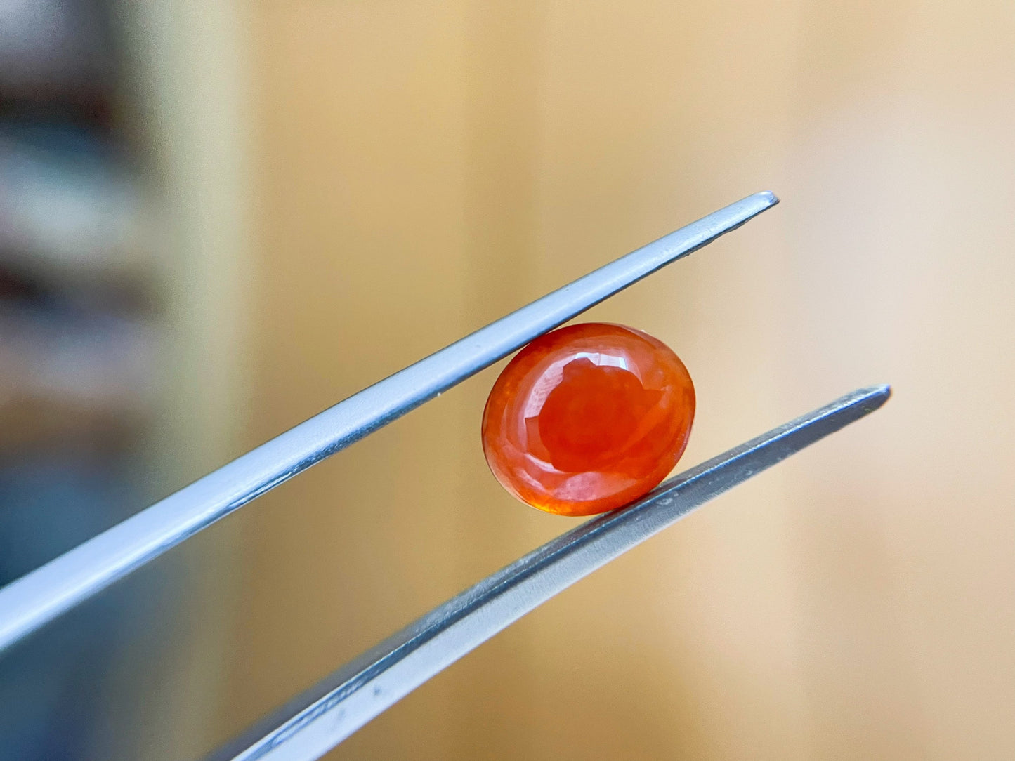 Brick Red Icy Jadeite Cabochon