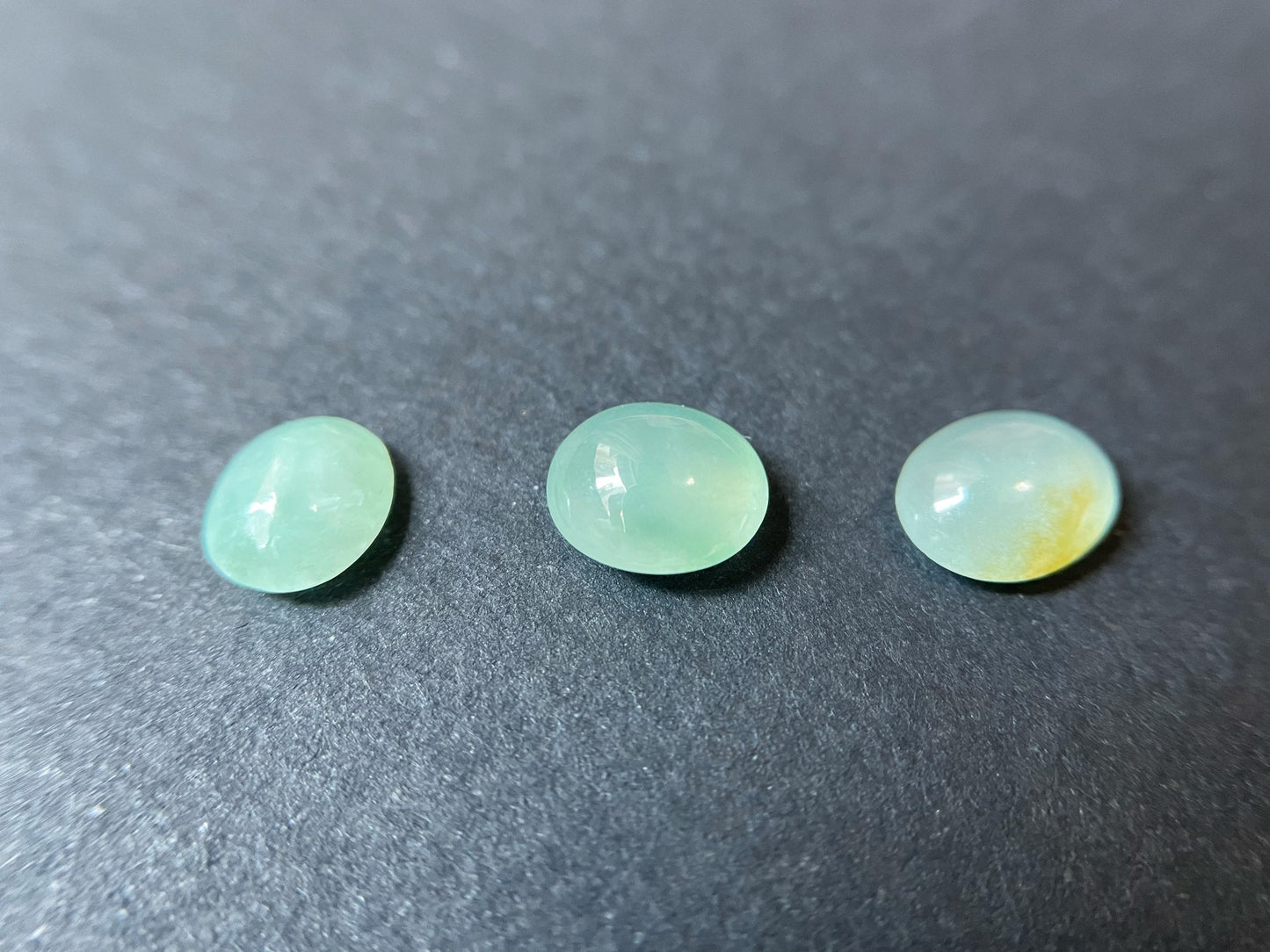 Jadeite Cabochons - Icy Apple Green with Yellow Undertones