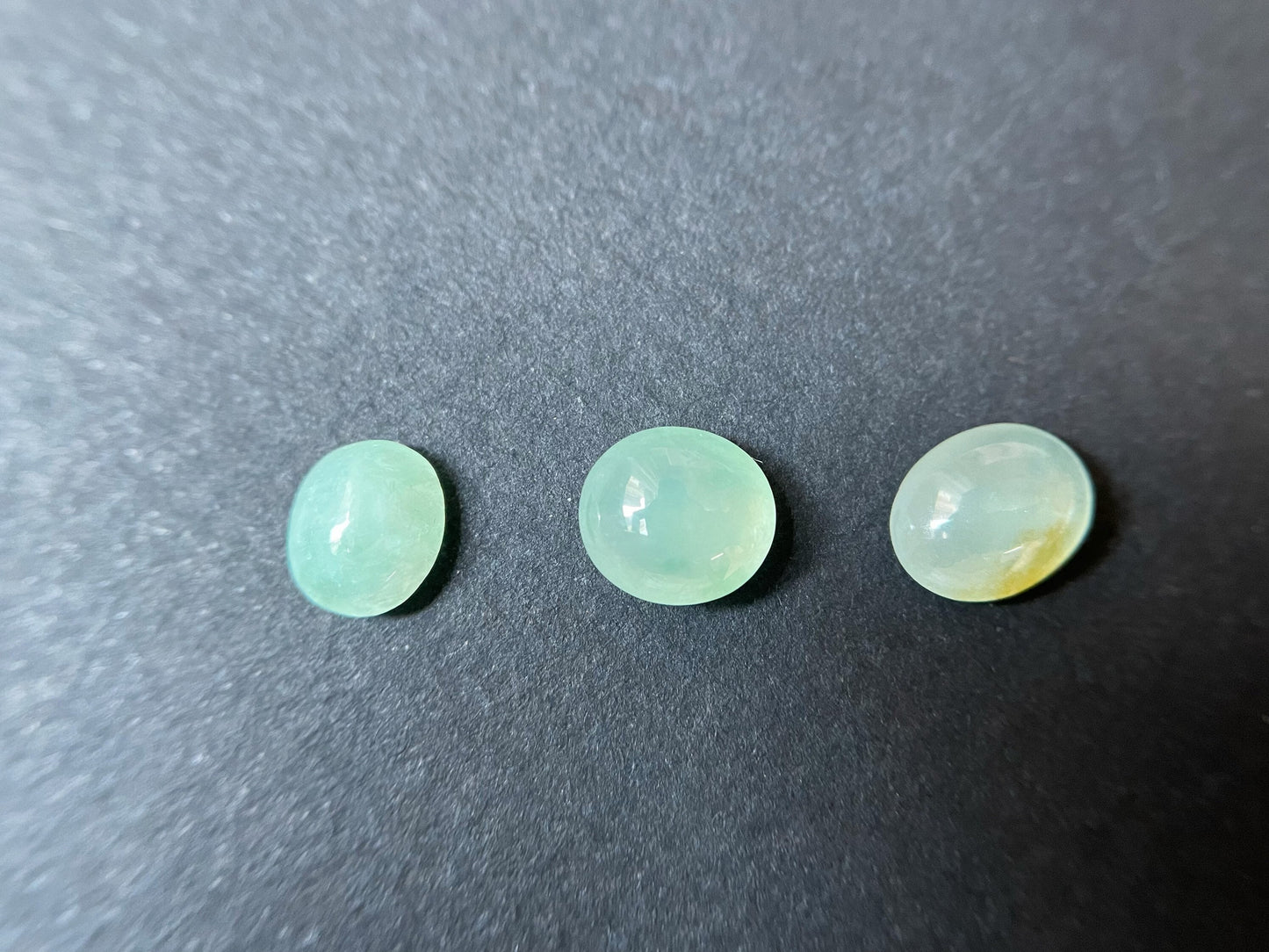 Jadeite Cabochons - Icy Apple Green with Yellow Undertones