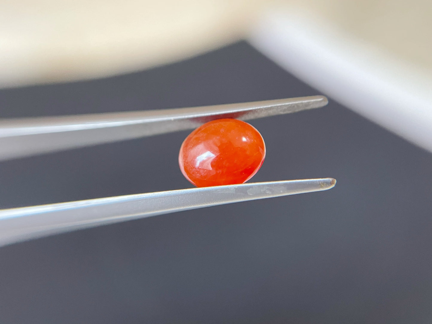 Brick Red Icy Jadeite Cabochon