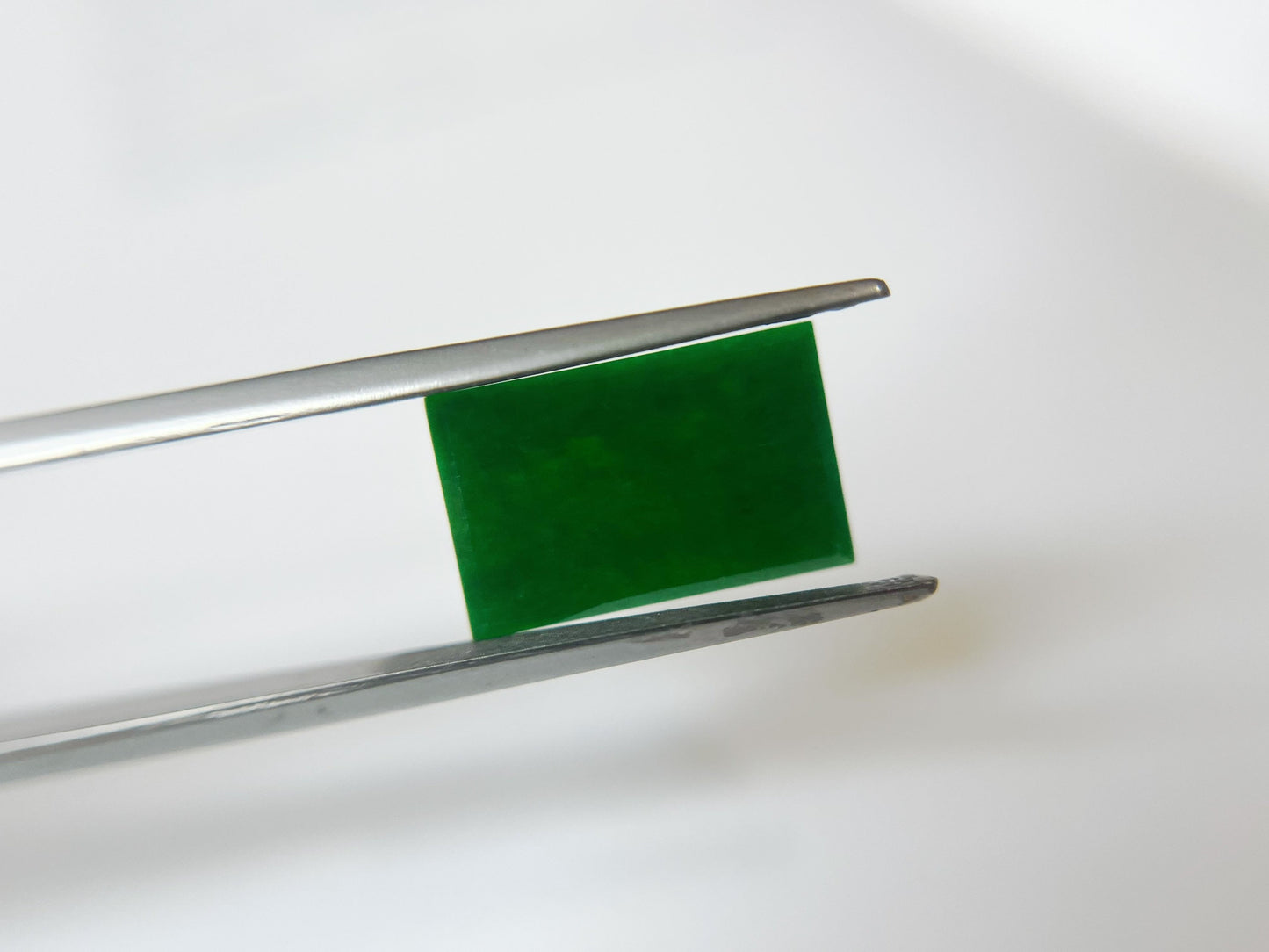 Intense Green Jadeite Rectangle Gemstone