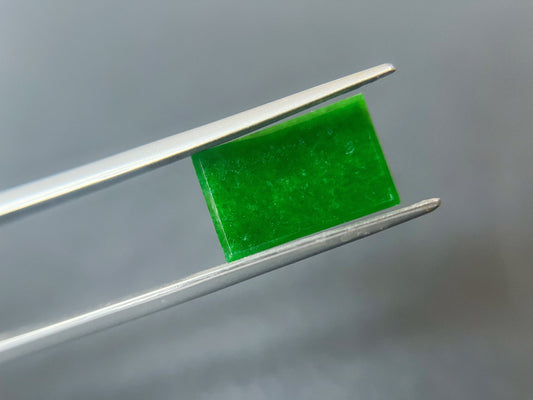 Intense Green Jadeite Rectangle Gemstone