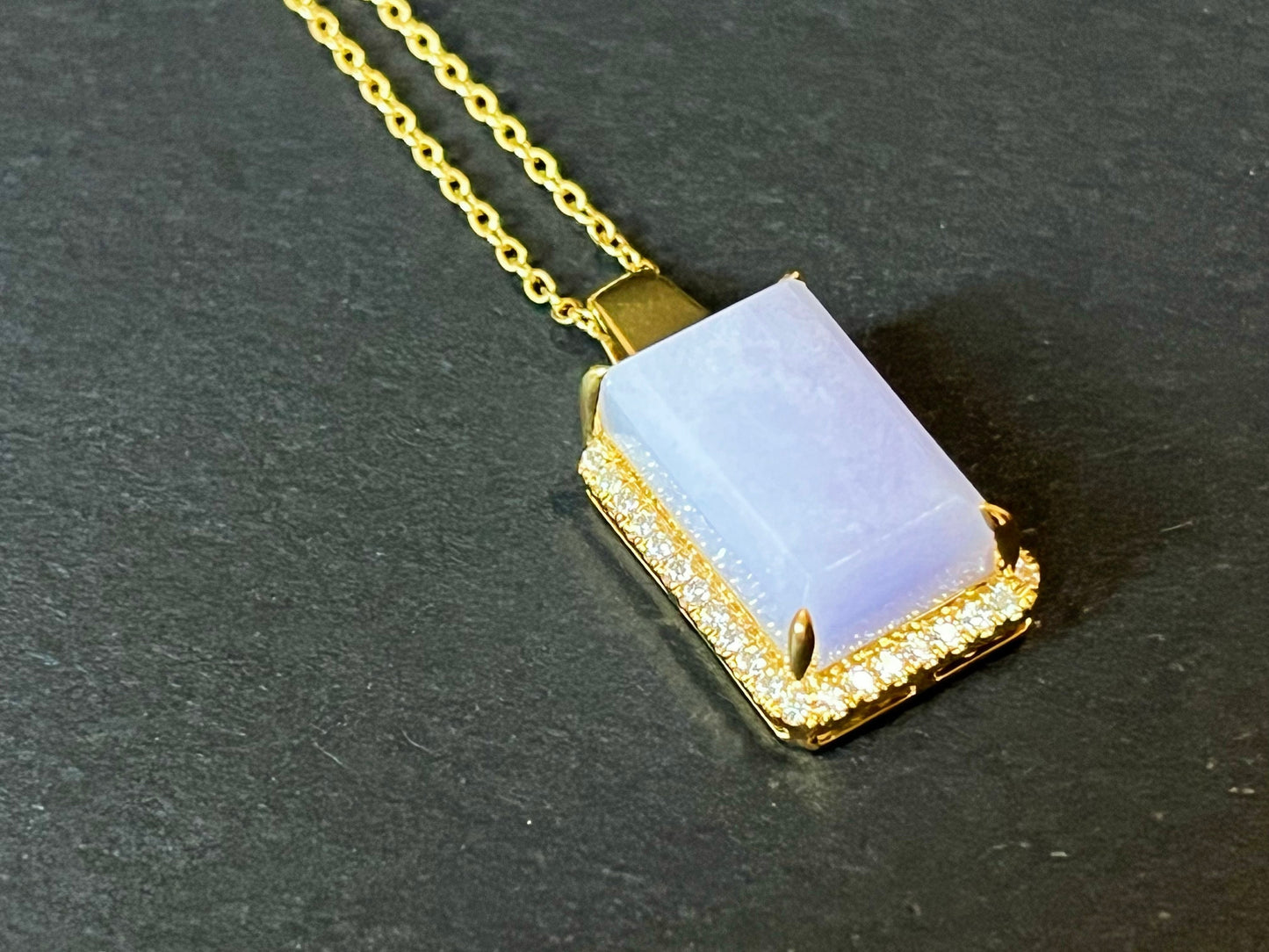 Lavender Jadeite Pendant Necklace - Minimalism Design