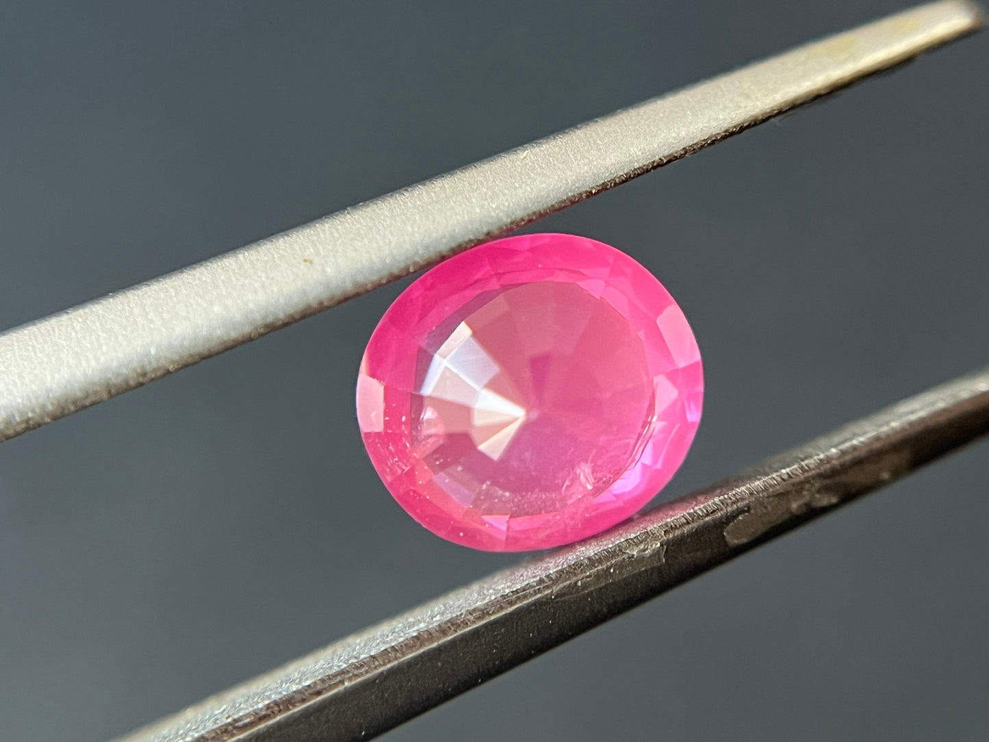 Certified Natural Velvety Neon Pink Orangy Oval Mahenge Spinel