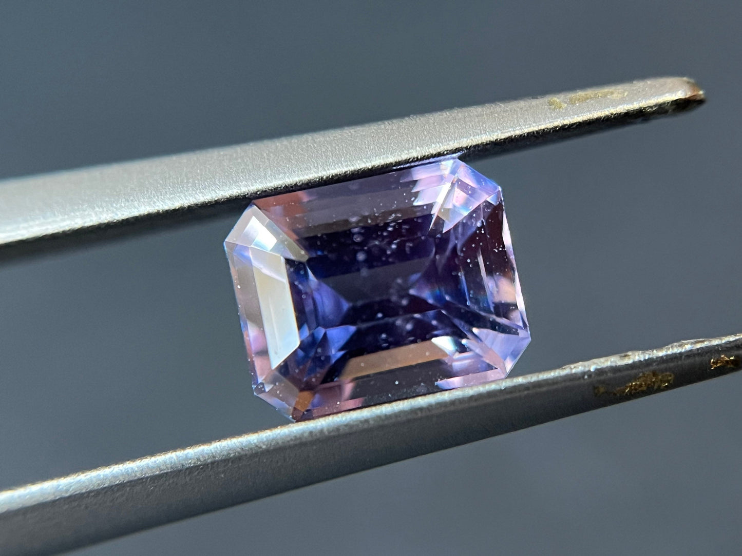 Certified Natural Unheated Sapphire in Lavender Violet Metallic Color