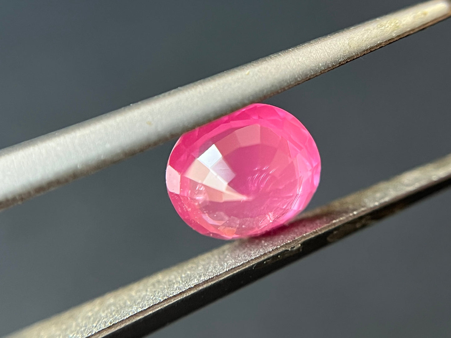 Certified Natural Velvety Neon Pink Orangy Oval Mahenge Spinel