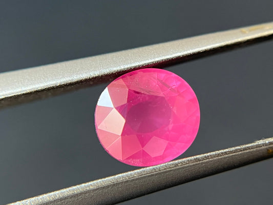 Certified Natural Velvety Neon Pink Orangy Oval Mahenge Spinel