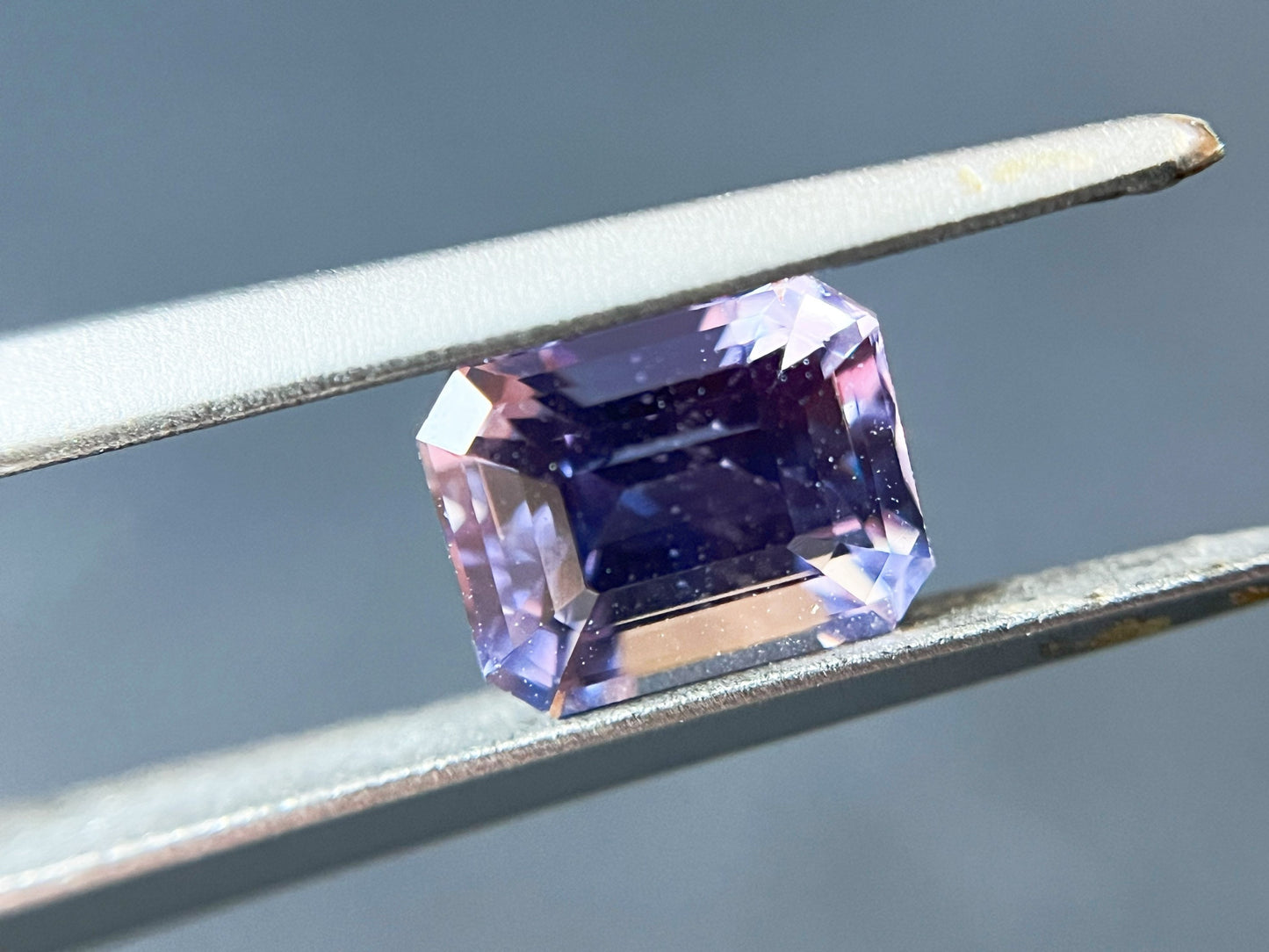 Certified Natural Unheated Sapphire in Lavender Violet Metallic Color