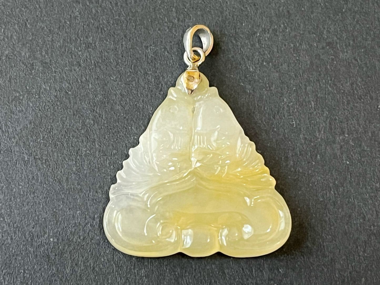 Icy Type Yellow Jadeite Pisces Fish Pendant