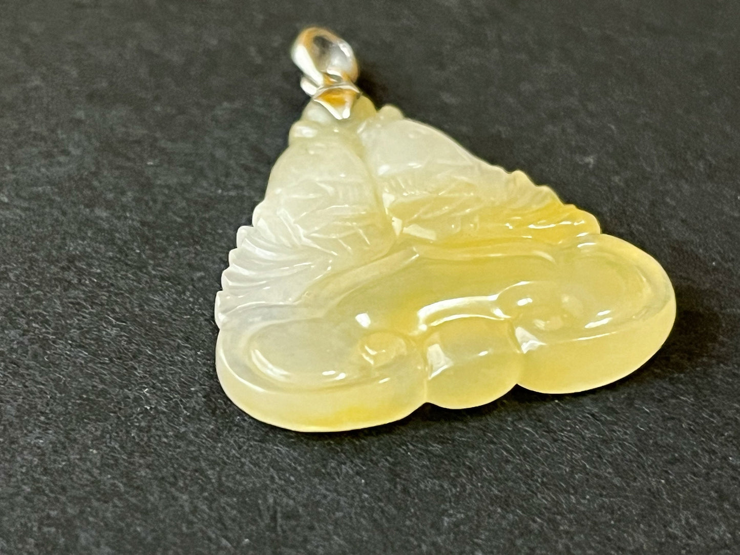 Icy Type Yellow Jadeite Pisces Fish Pendant