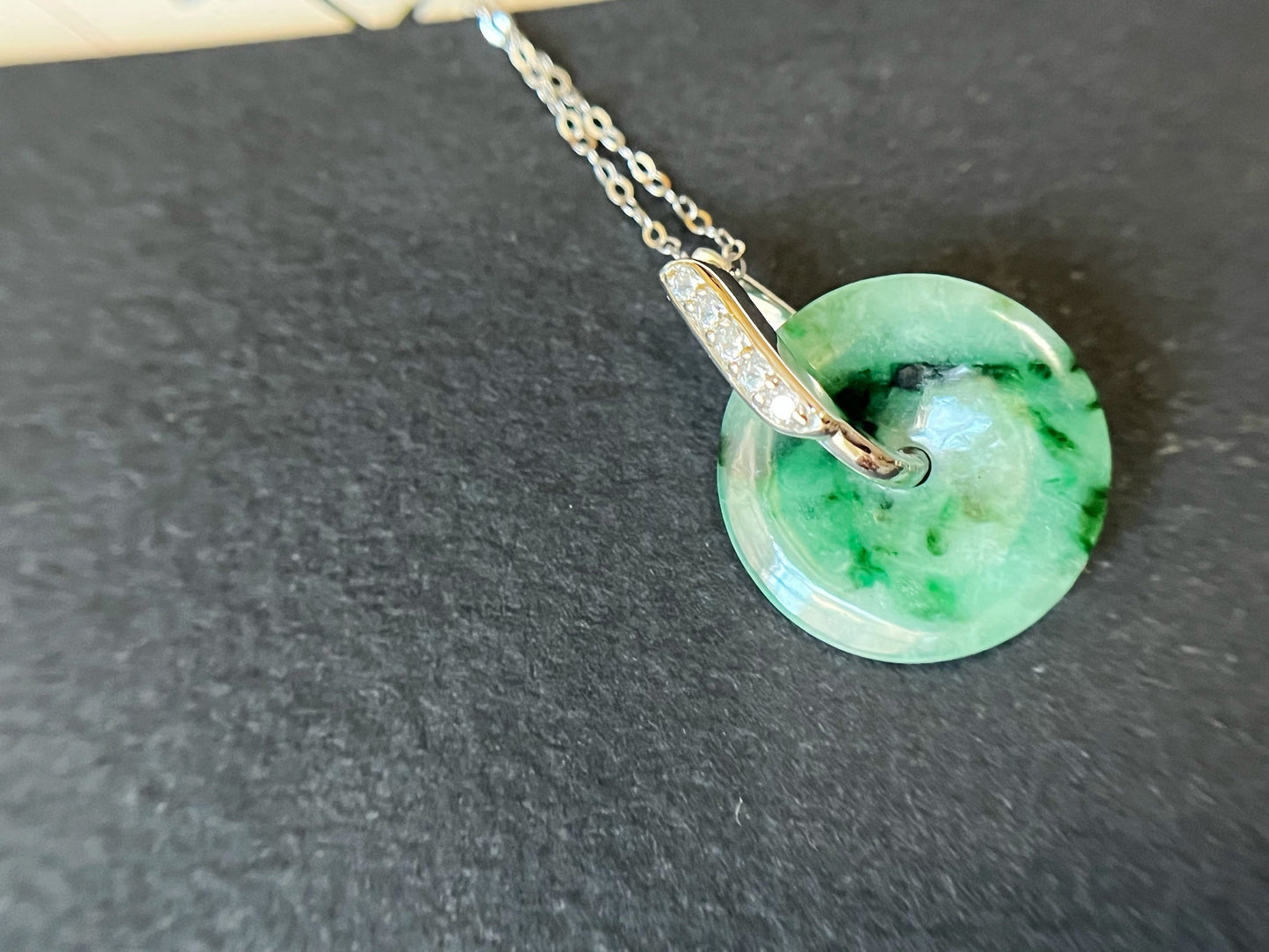 Natural Jadeite Donut Pendant