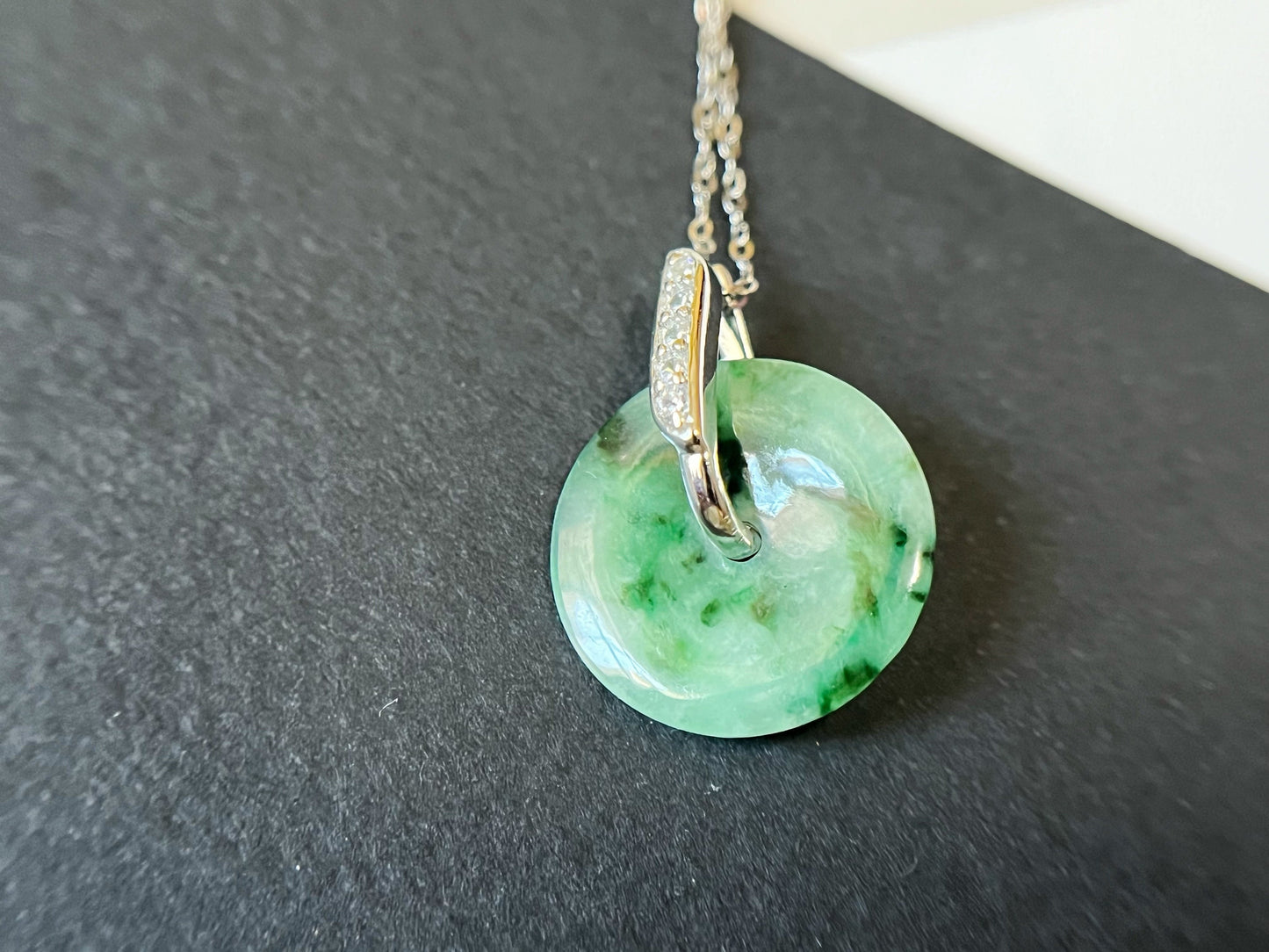 Natural Jadeite Donut Pendant