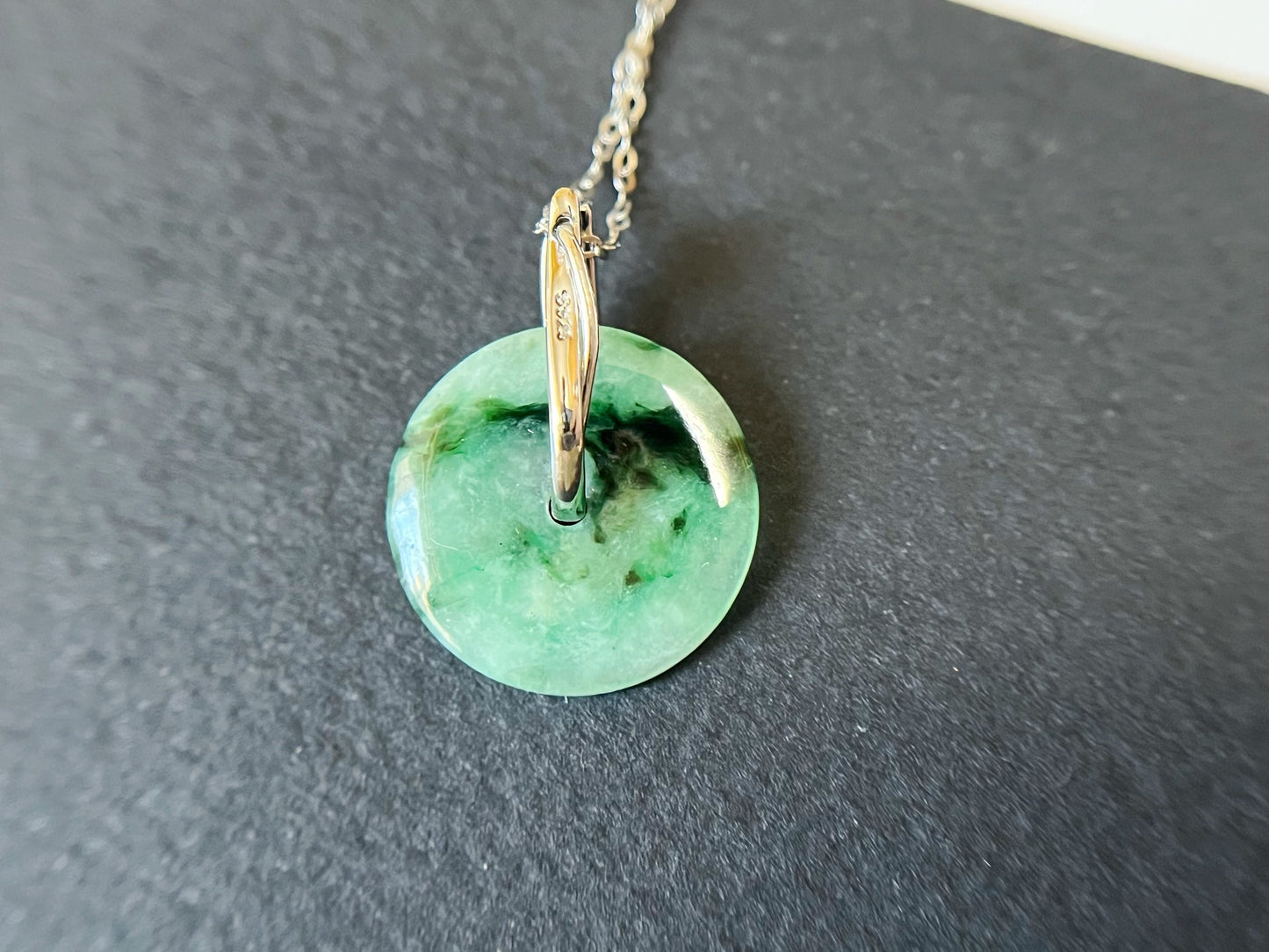 Natural Jadeite Donut Pendant