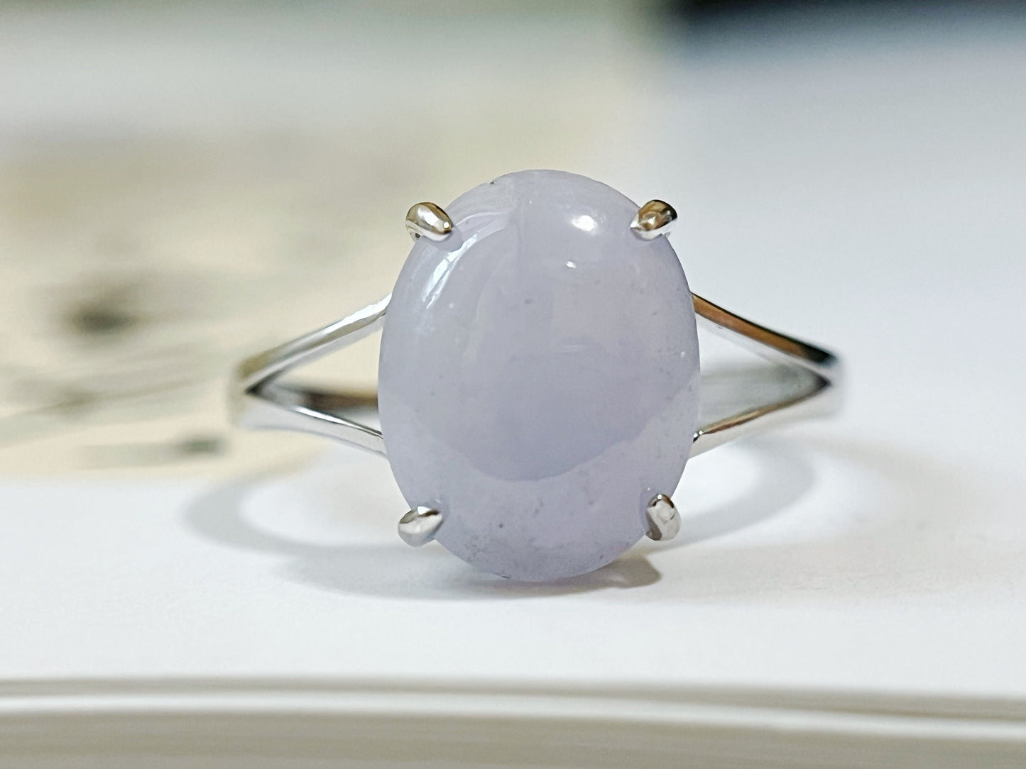 Lavender Myanmar Jadeite Ring