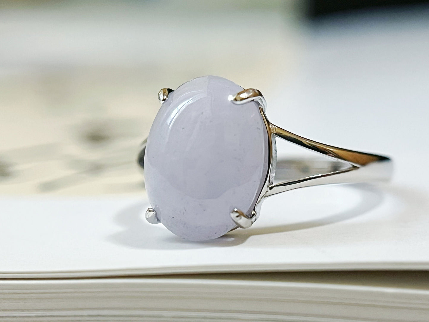 Lavender Myanmar Jadeite Ring